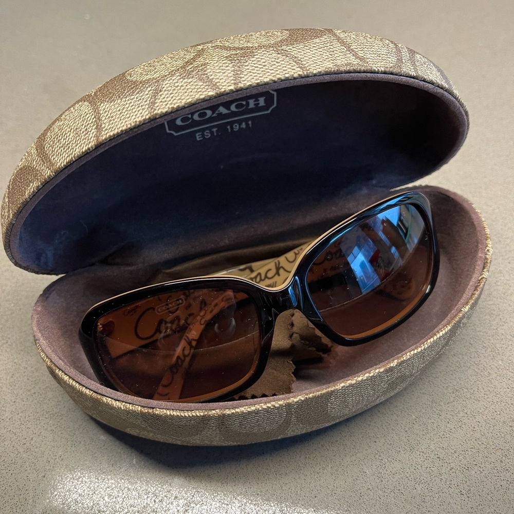 Coach Brown Tortoiseshell Oversized Sunglasses